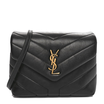 Saint Laurent Calfskin Y Quilted Monogram Toy Loulou Crossbody Bag Black 1 of 10