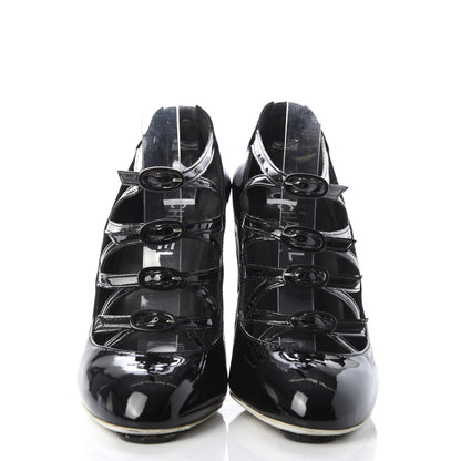 Chanel Patent Calfskin Wedge Pump 39 Black 2 of 9