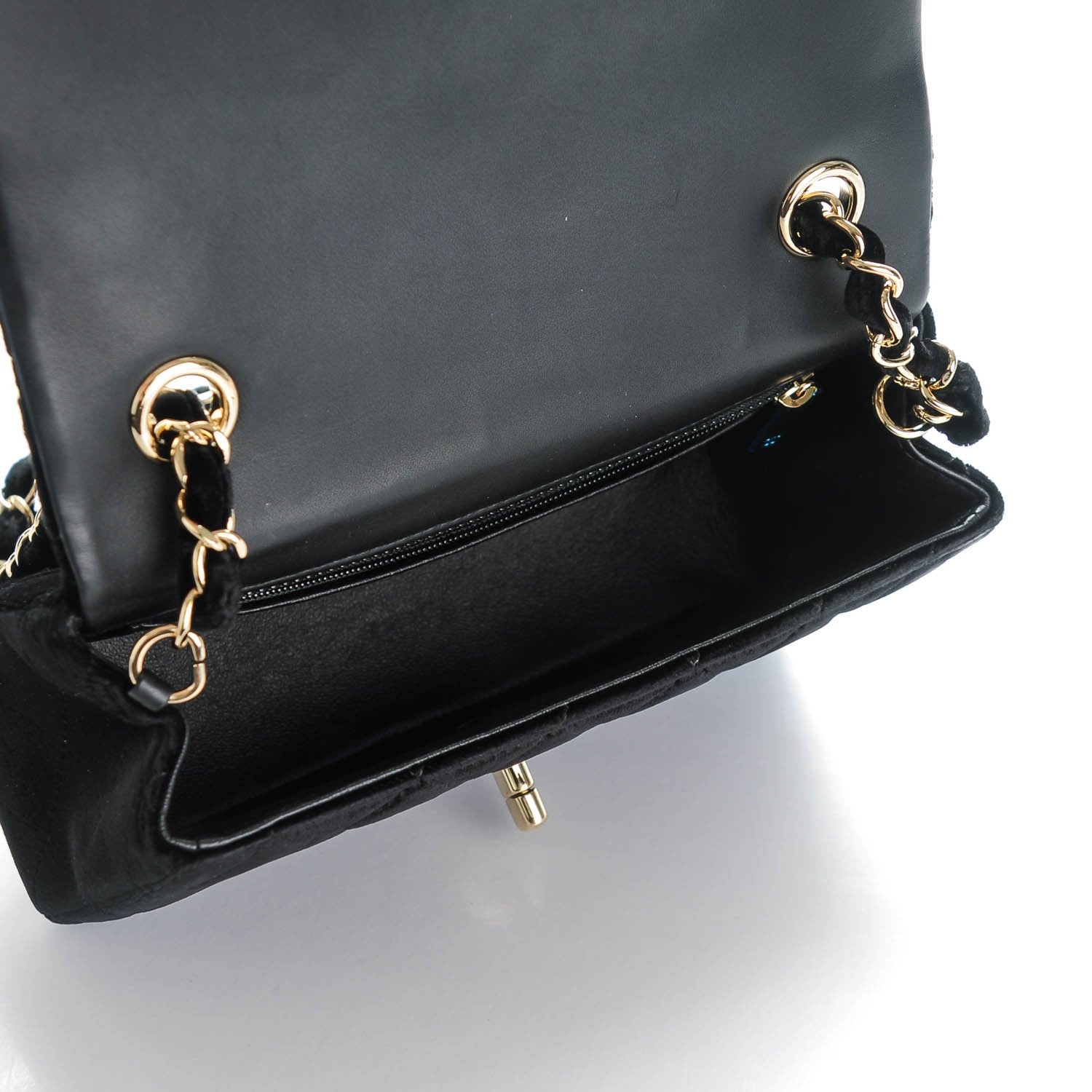 Chanel Velvet Quilted Mini Rectangular Flap Black 6 of 8