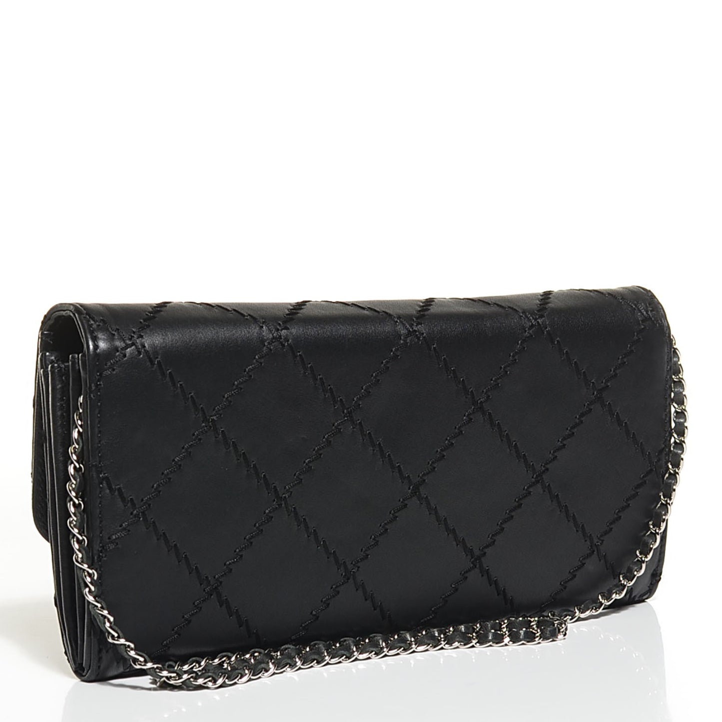 Calfskin Ultimate Stitch Clutch Flap Black