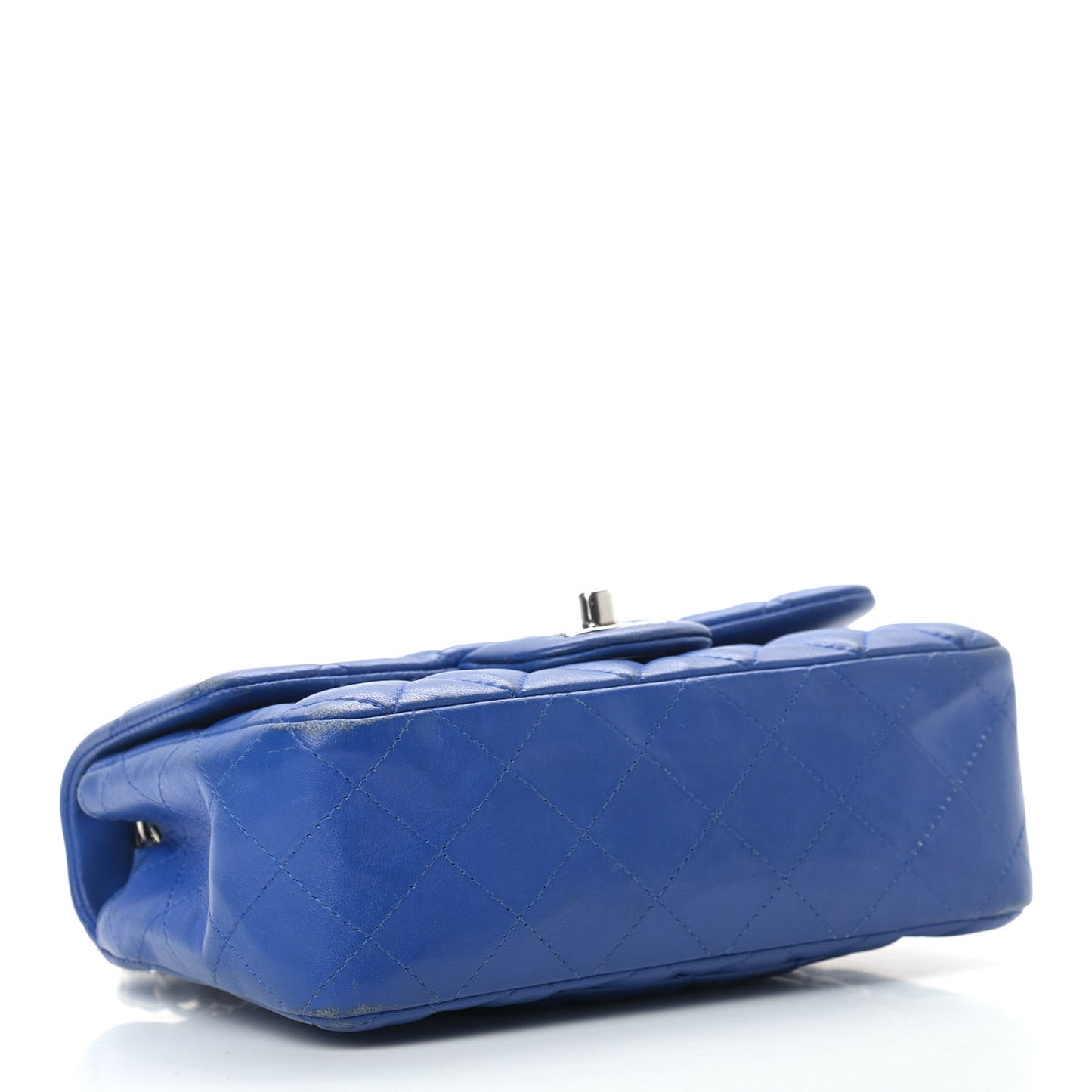 Lambskin Quilted Mini Rectangular Flap Blue