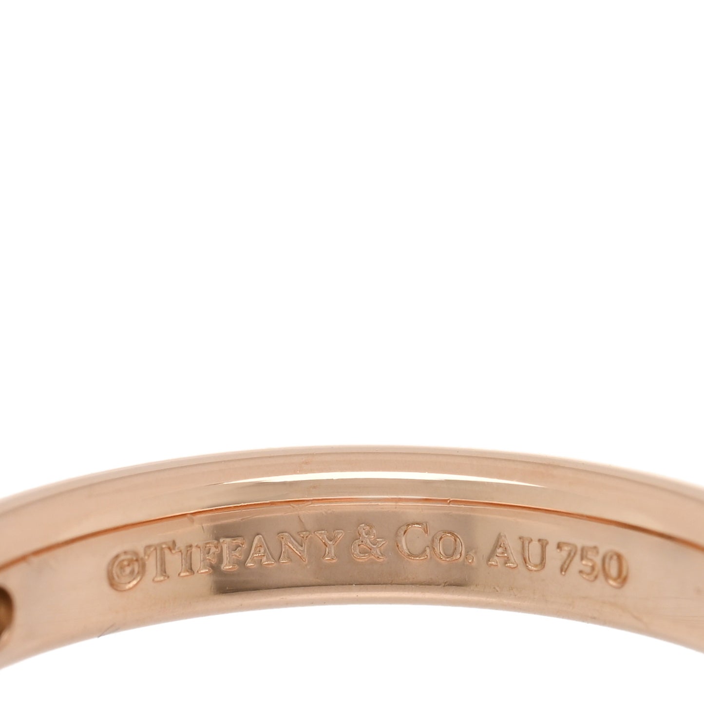 18K Rose Gold Diamond Logo Band Ring 51 5.75