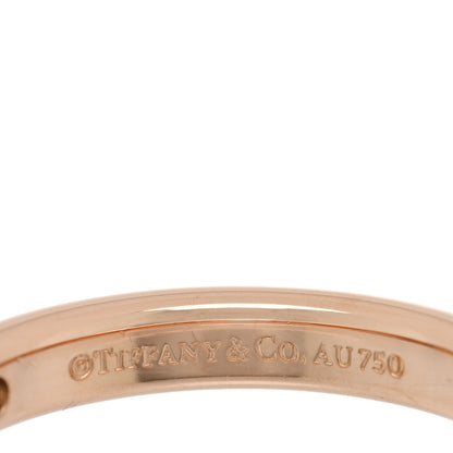 Tiffany 18K Rose Gold Diamond Logo Band Ring 51 5.75 4 of 4