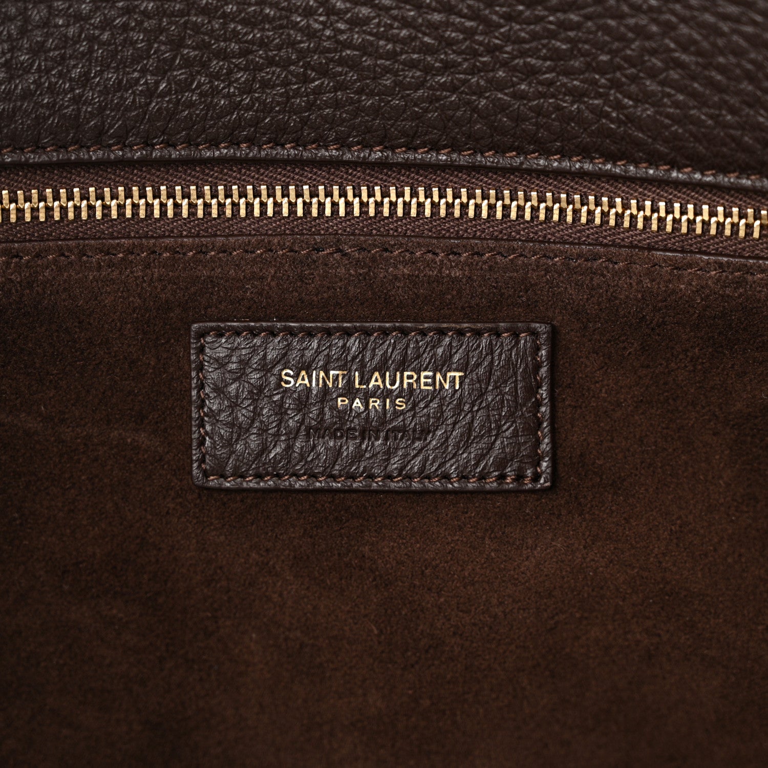 Saint Laurent Grained Deerskin Bea Tote Marron Fonce 7 of 11