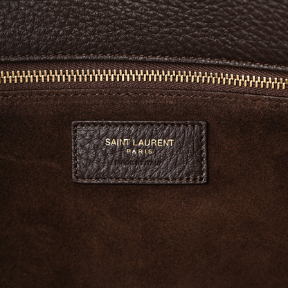 Saint Laurent Grained Deerskin Bea Tote Marron Fonce 7 of 11