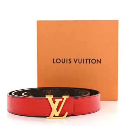 Louis Vuitton Calfskin Monogram 30mm LV Initiales Reversible Belt 90 36 Coquelicot 9 of 9