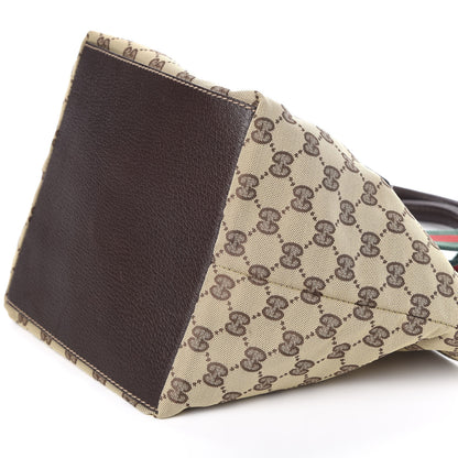 Gucci GG Monogram Small Web Handle Bucket Tote Dark Brown 9 of 10