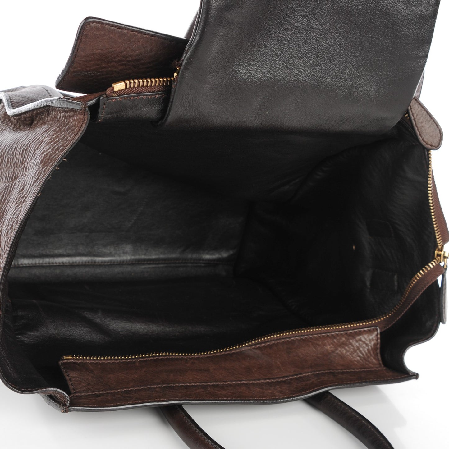 Pebbled Calfskin Mini Luggage Dark Brown