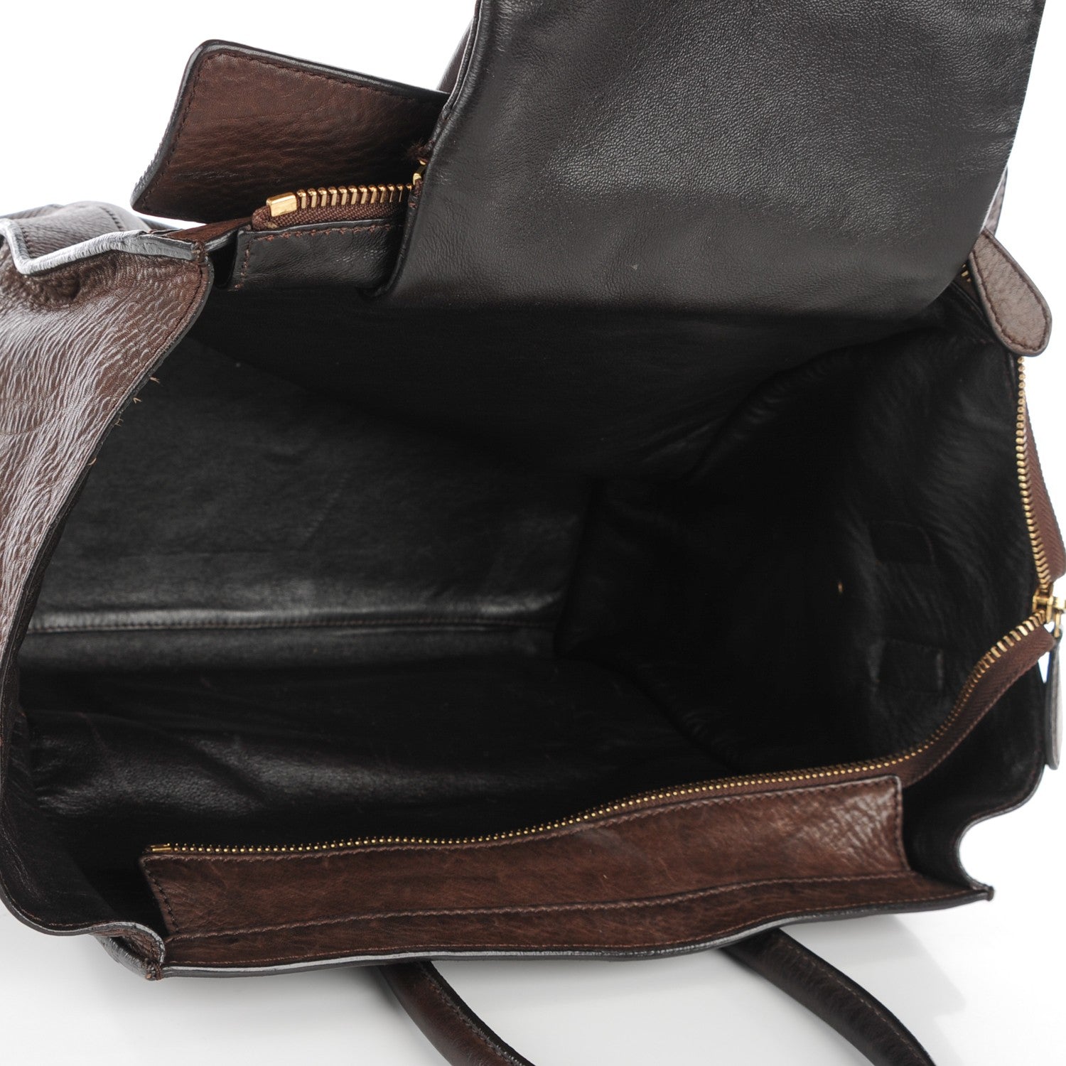 Celine Pebbled Calfskin Mini Luggage Dark Brown 5 of 10