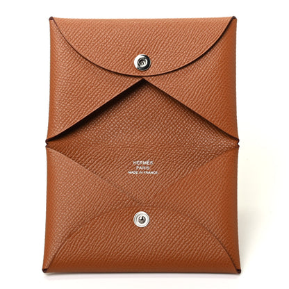 Hermes Epsom Calvi Card Case Gold 5 of 7