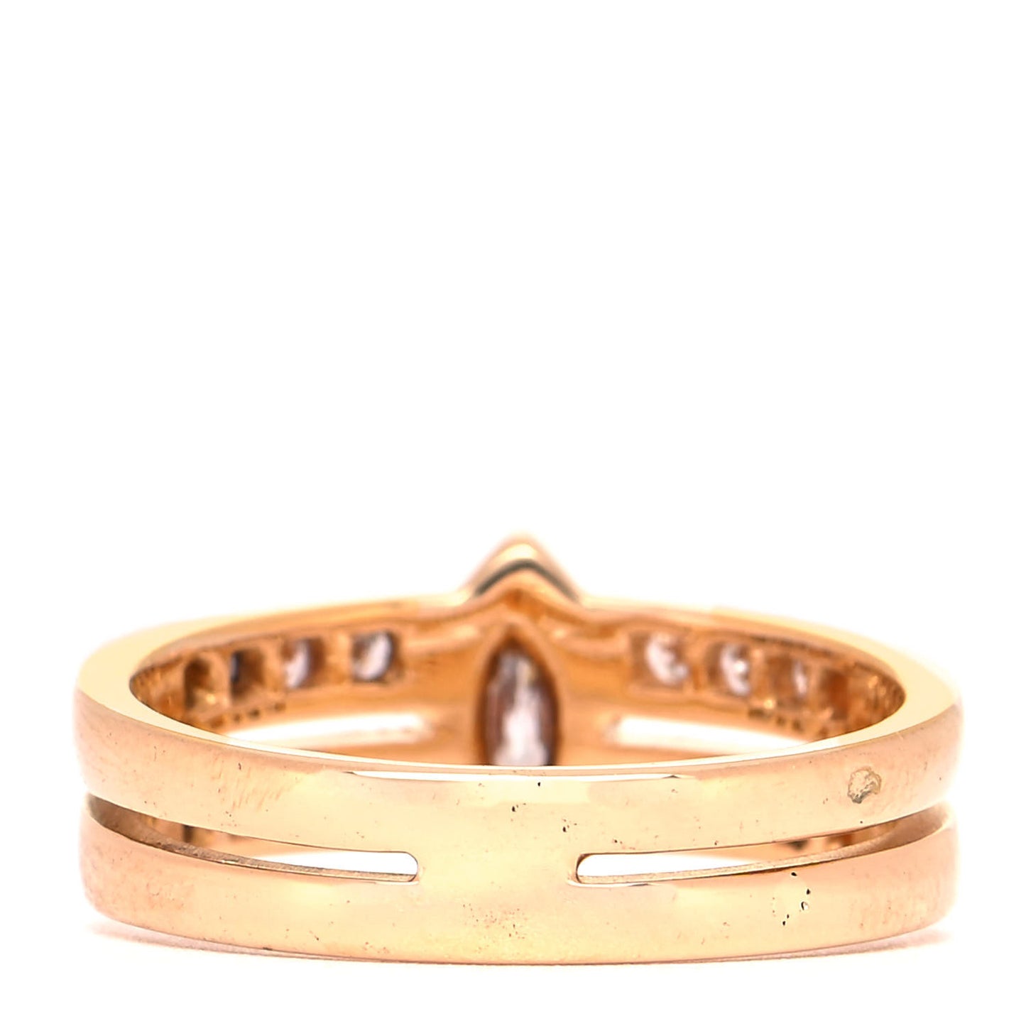 18K Yellow Gold Diamond .30ct Marquise Double Band Engagement Ring 52 6