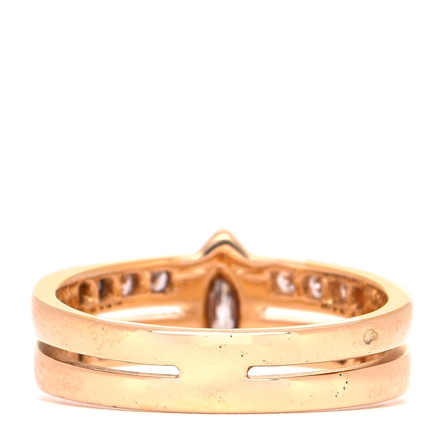Cartier 18K Yellow Gold Diamond .30ct Marquise Double Band Engagement Ring 52 6 3 of 5