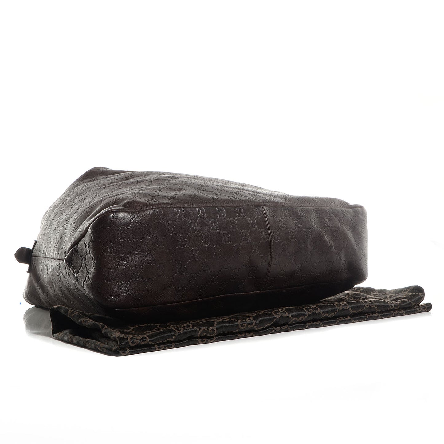 Guccissima Large Horsebit Chain Hobo Chocolate Brown