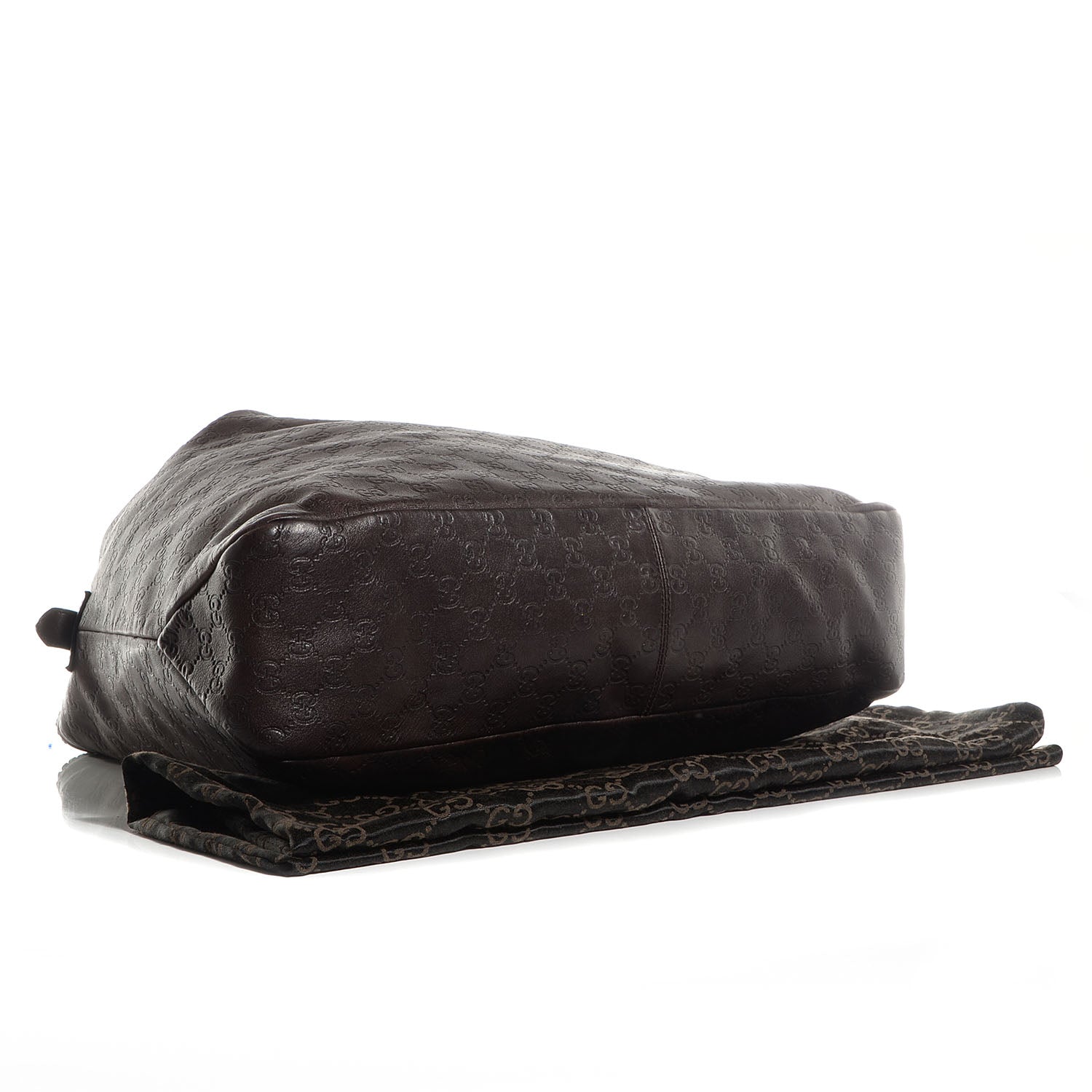 Gucci Guccissima Large Horsebit Chain Hobo Chocolate Brown 4 of 7