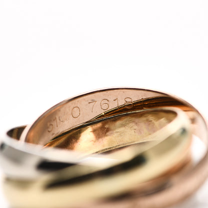 Cartier 18k Pink Yellow White Gold Les Must De Cartier Trinity Ring 44 3 5 of 5