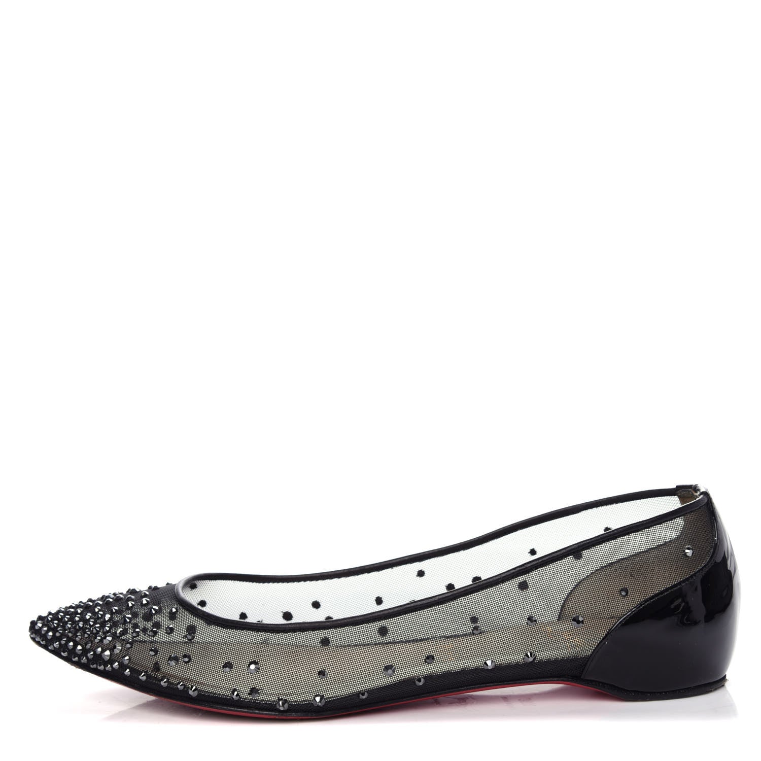 Christian Louboutin Crystal Strass Follies Flats 36.5 Black 1 of 9