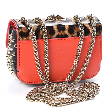 Christian Louboutin Patent Calfskin Leopard Spikes Mini Sweety Charity NV Crossbody Bag Brown 2 of 8