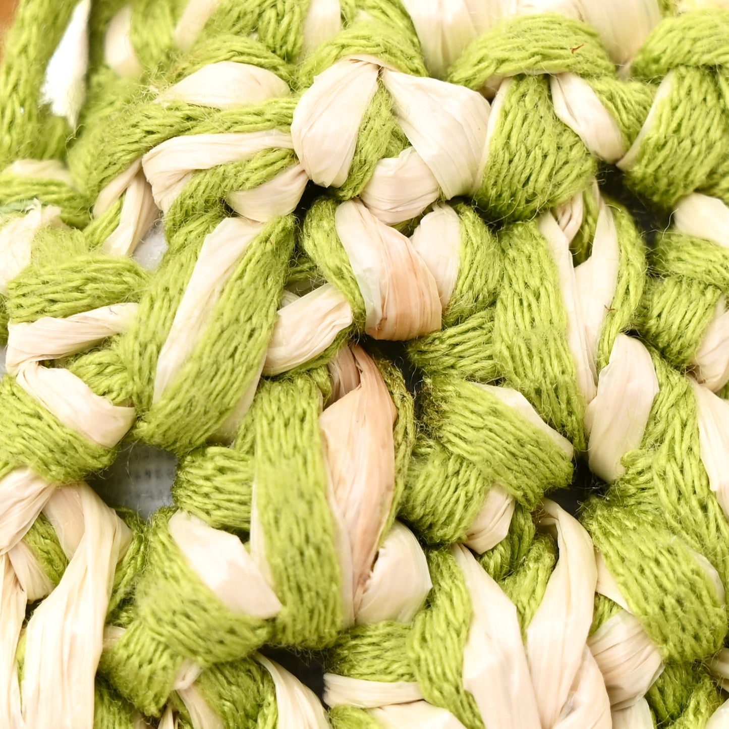 Woven Straw Baguette Green