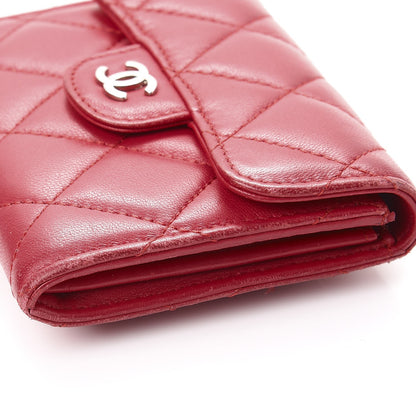 Chanel Lambskin Quilted Card Holder Dark Pink 14 of 15