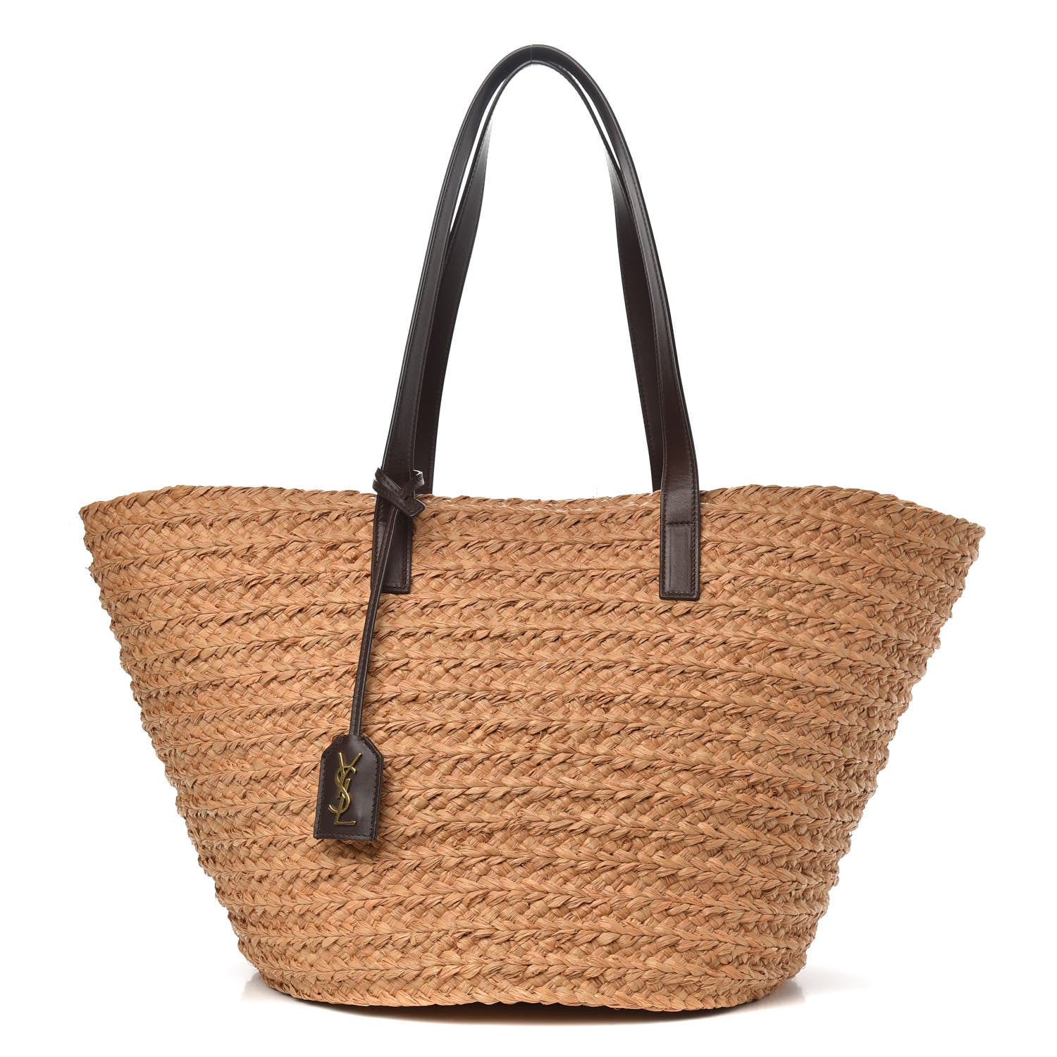 Saint Laurent Raffia Calfskin Medium Panier Tote 1 of 8