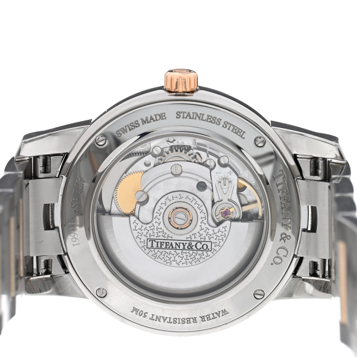 Stainless Steel 18K Rose Gold 37mm Atlas 3-Hand Automatic Watch