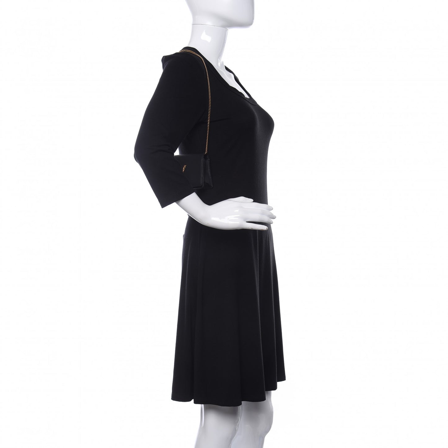 Vitello Mini Virtus Chain Clutch Black
