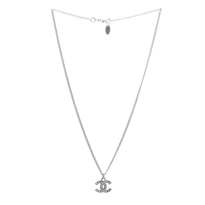 Chanel Crystal Timeless CC Necklace Silver 3 of 5