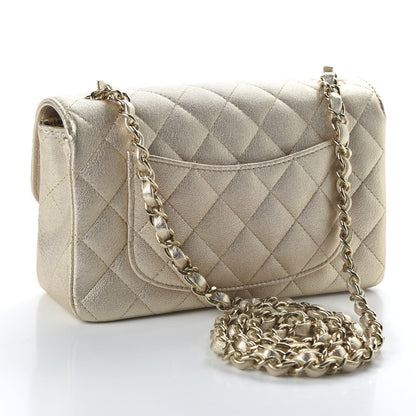 Chanel Metallic Lambskin Quilted Mini Rectangular Flap Gold 3 of 10
