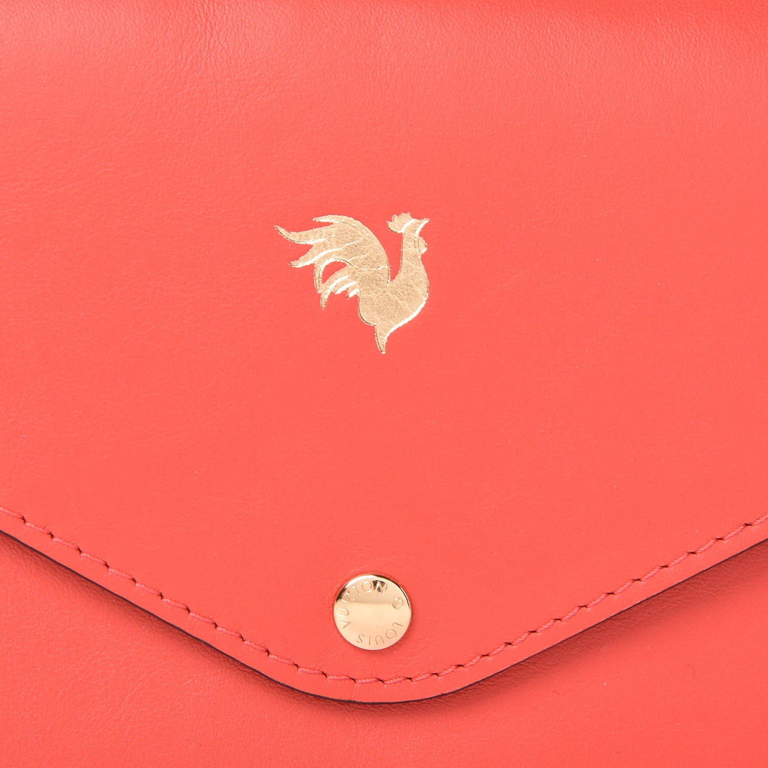 Louis Vuitton Veau Cachemire Chinese New Year Rooster Envelope Pouch Red 8 of 8
