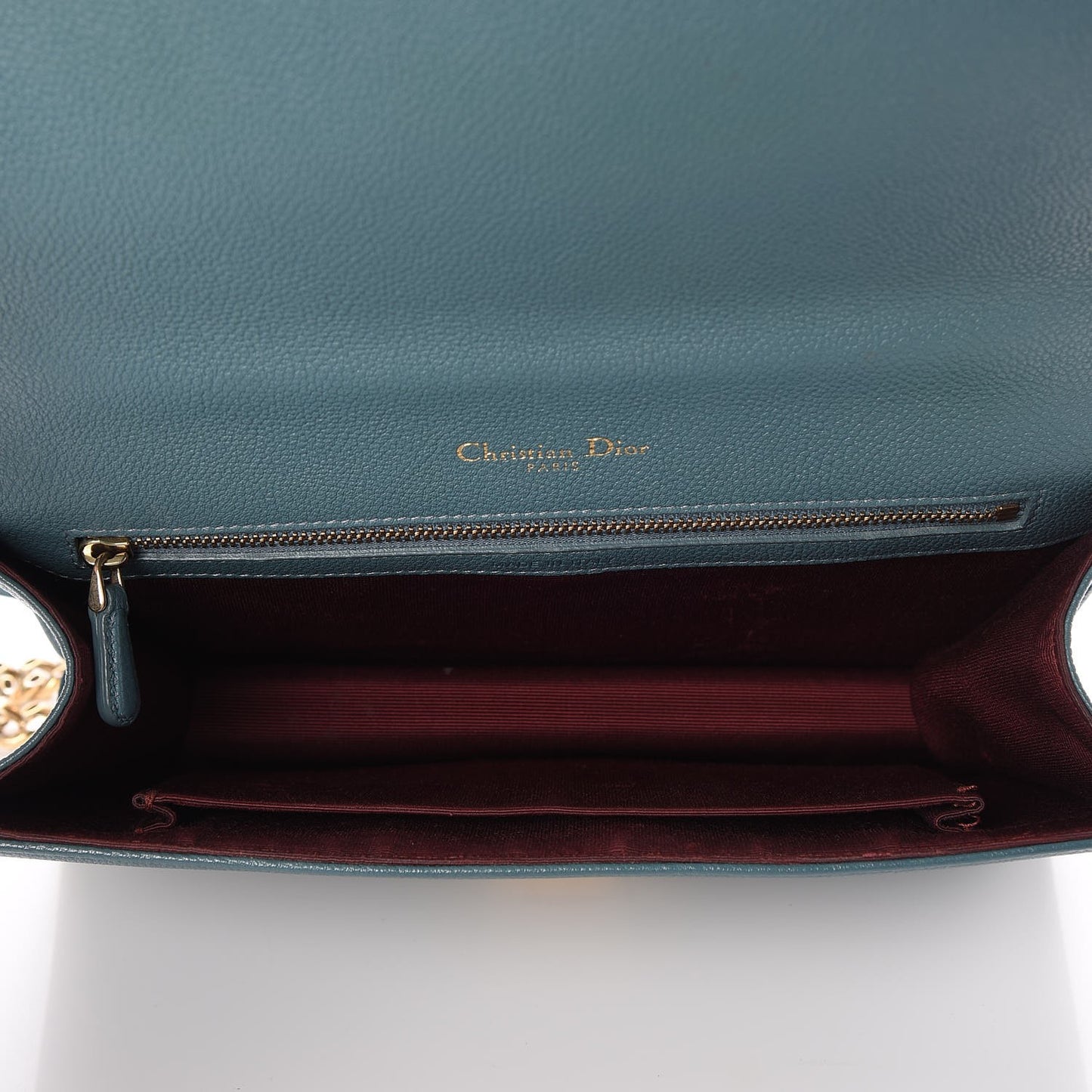 Grained Calfskin Medium Diorama Flap Bag Agave Green