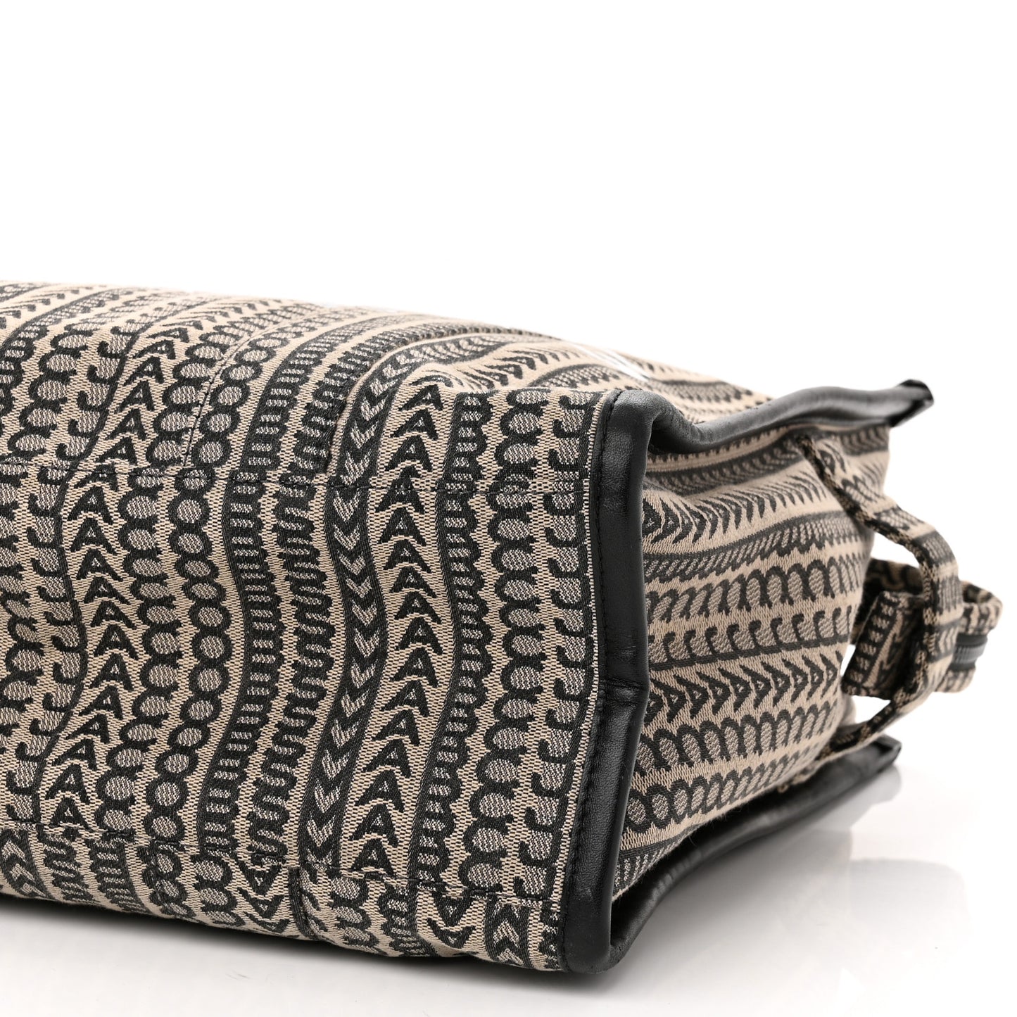 Cotton Jacquard Monogram Large The Traveler Tote Bag Beige Multicolor