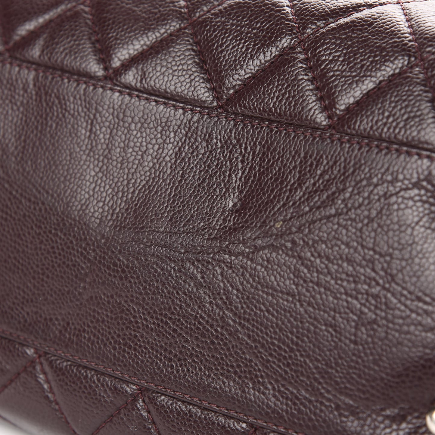 Caviar Quilted CC Timeless Bowler Burgundy