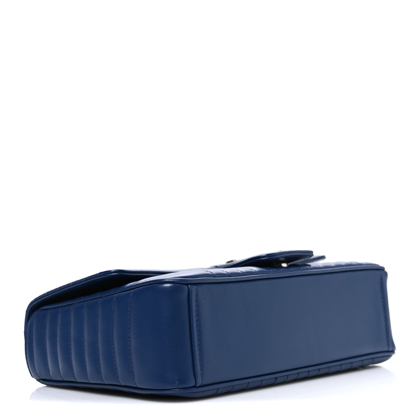 Soft Calfskin Impunture Diagramme Medium Chain Flap Shoulder Bag Bluette