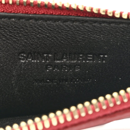 Saint Laurent Calfskin 5 Fragments Zip Pouch Card Holder Opyum Red 6 of 11