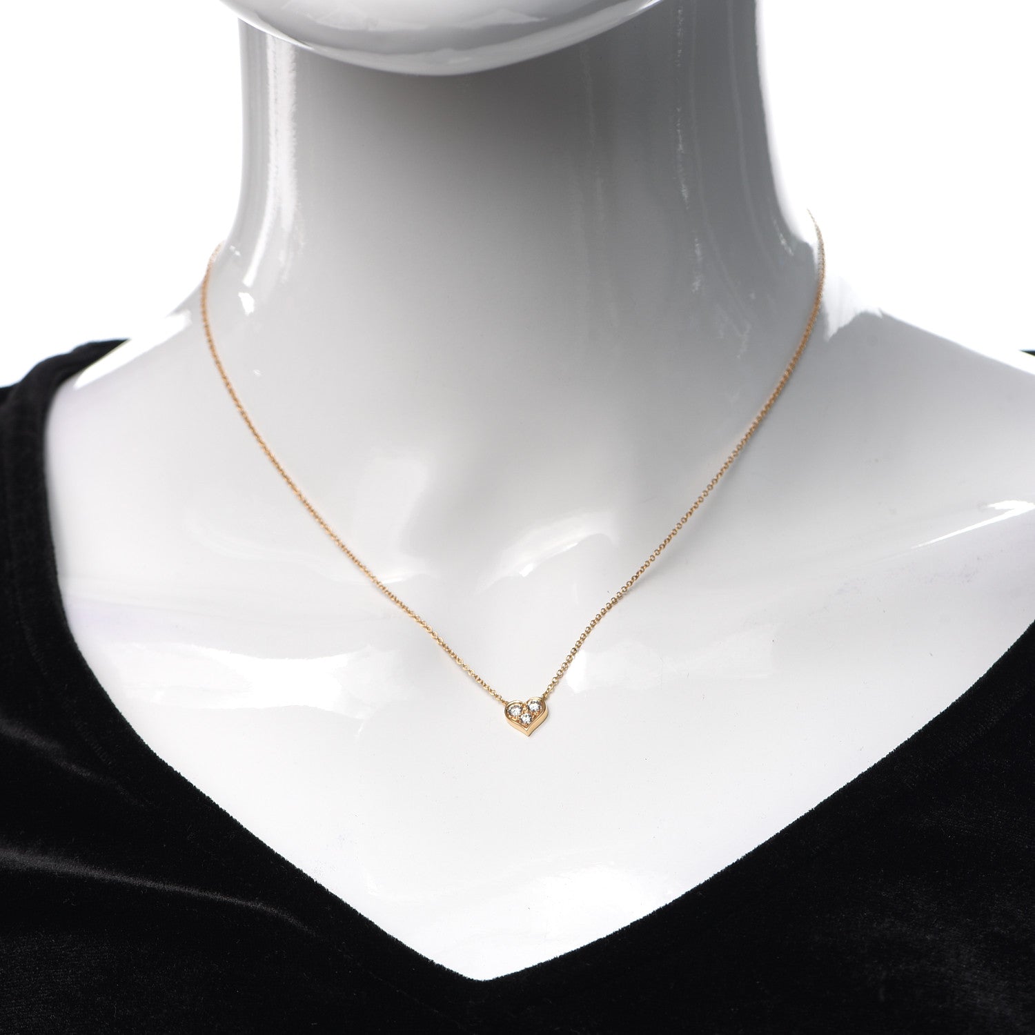 Tiffany 18K Rose Gold Diamond Heart Pendant Necklace 2 of 6