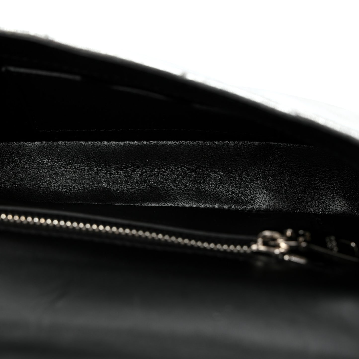 DOLCE GABBANA Laminato Vitello 3.5 Chain Flap Crossbody Bag Silver