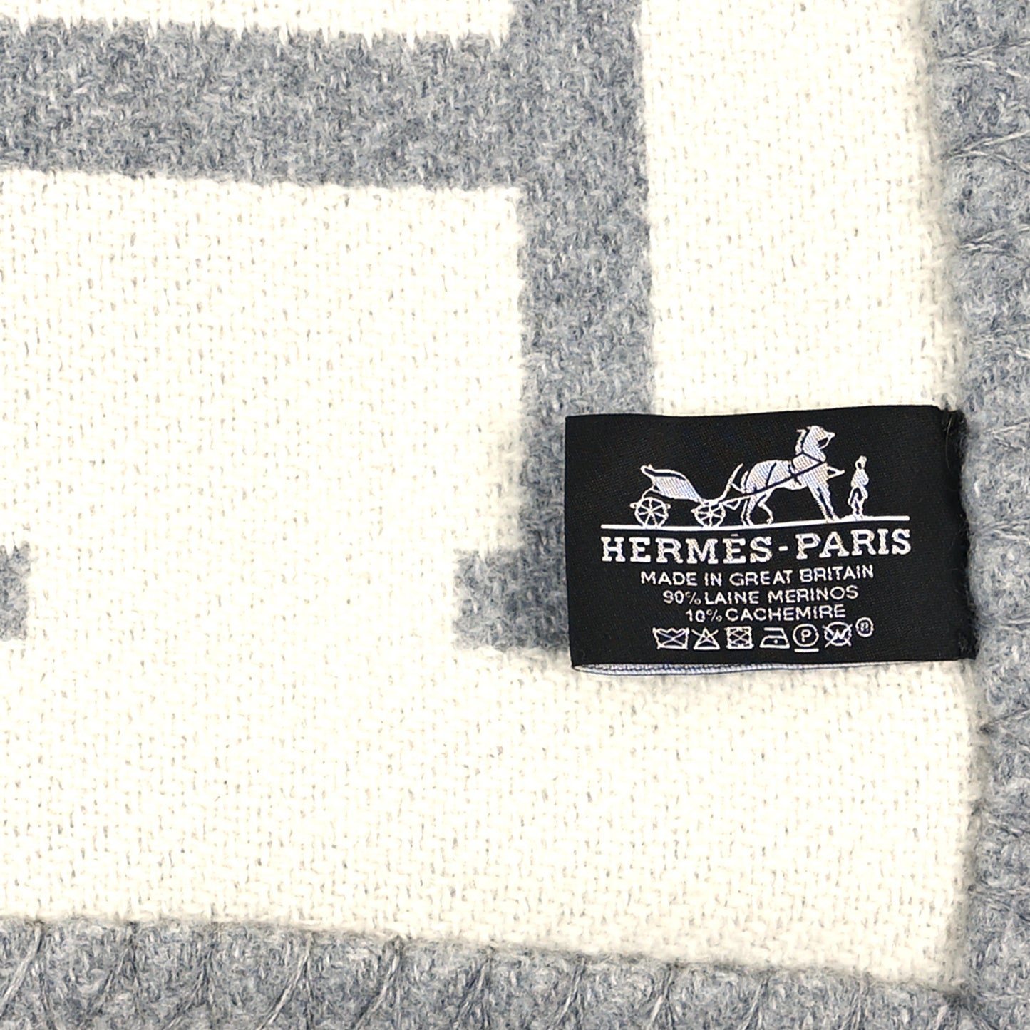 Wool Cashmere Avalon III Blanket Ecru Gris Clair