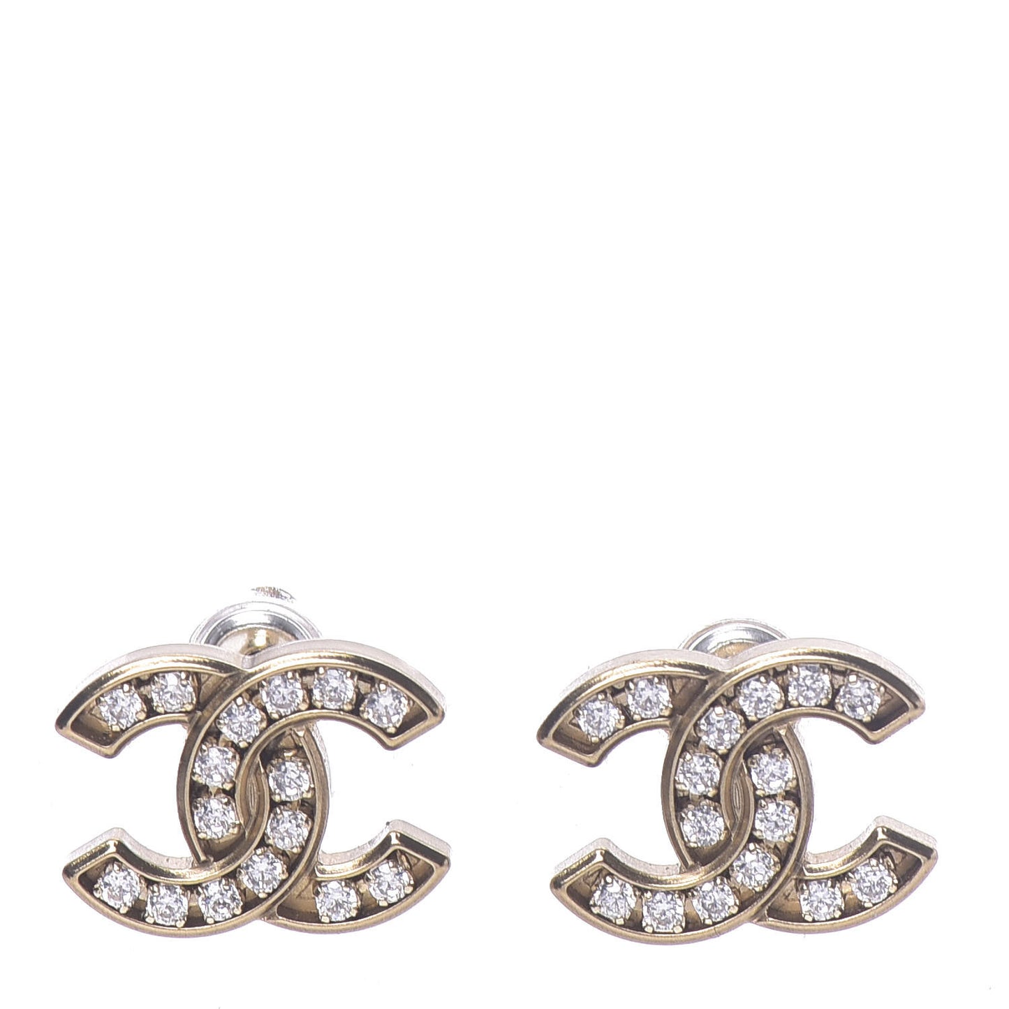 Crystal CC Earrings Gold