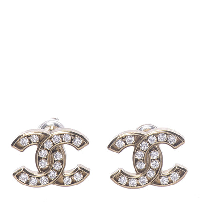 Chanel Crystal CC Earrings Gold 1 of 5