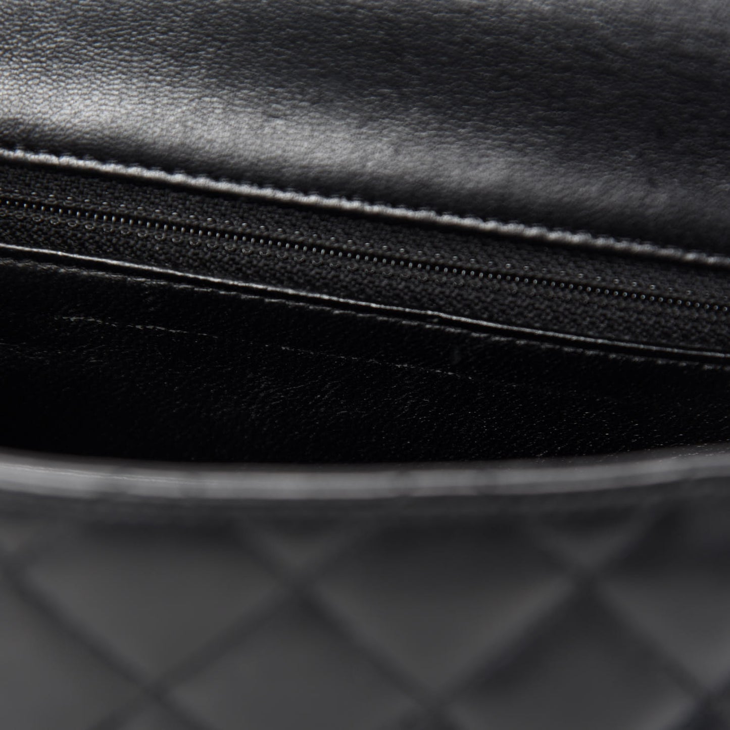 Lambskin Quilted Mini Square Flap Black