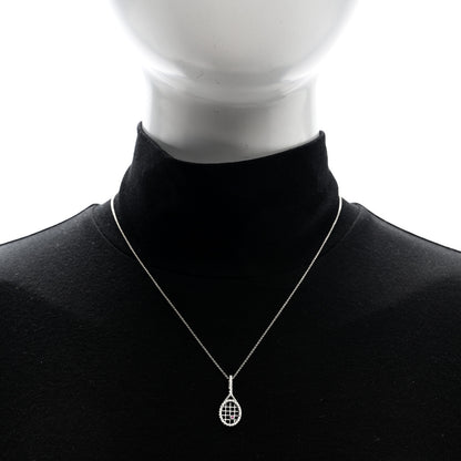 Roberto Coin 18K White Gold Diamond Tiny Treasures Tennis Racket Pendant Necklace 2 of 4
