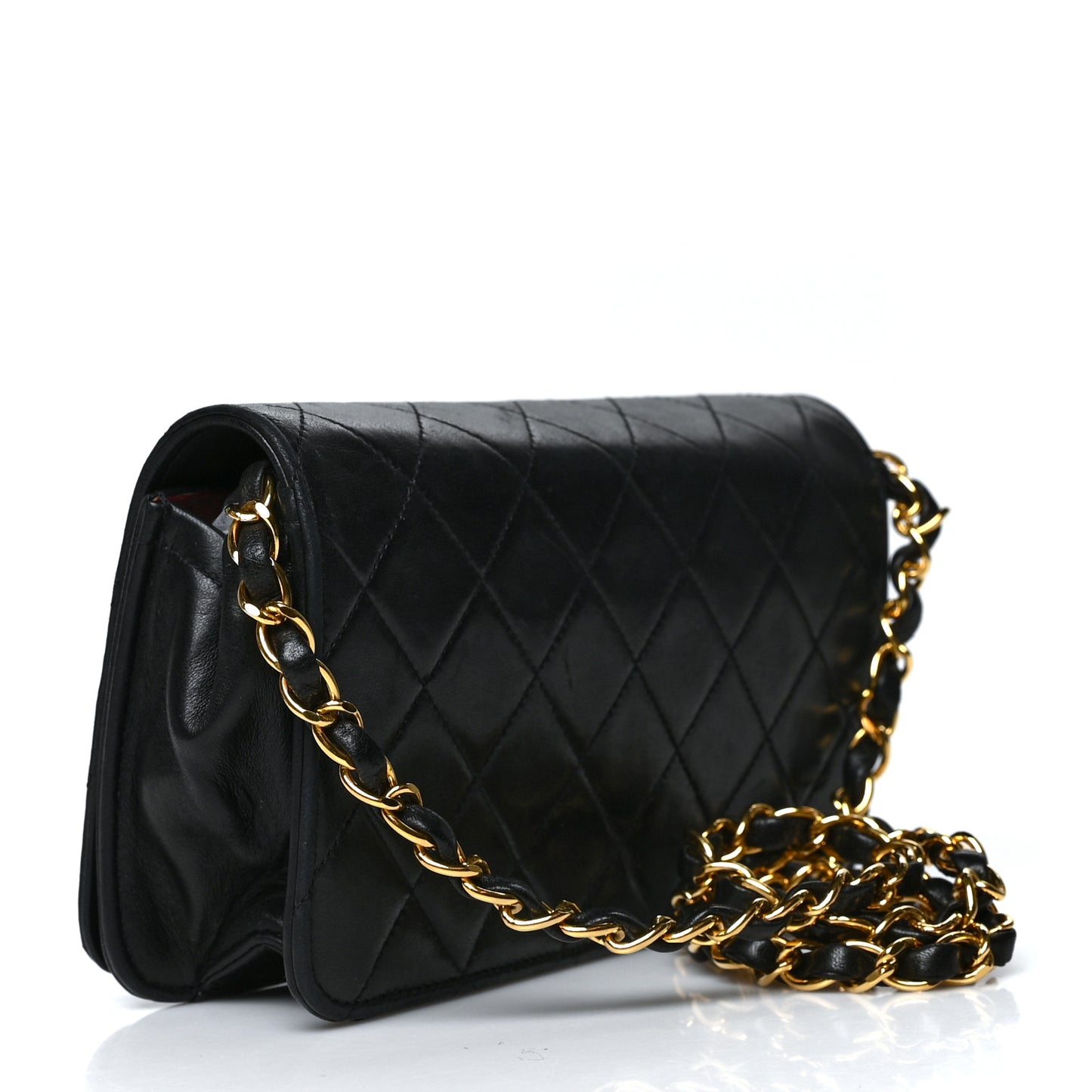 Lambskin Quilted Small Single Flap Black