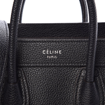 Celine Drummed Calfskin Nano Luggage Black 7 of 15