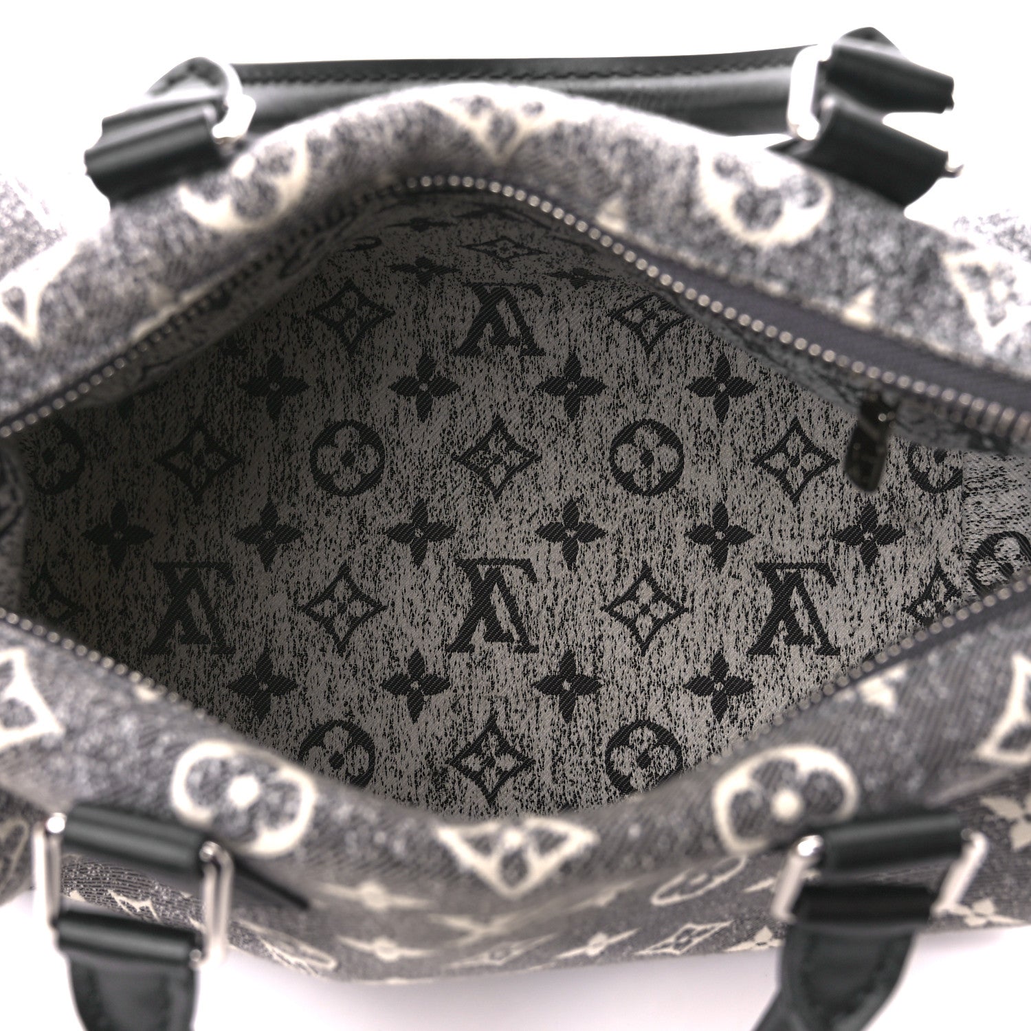 Louis Vuitton Denim Monogram Jacquard Speedy Bandouliere 25 Black 5 of 11