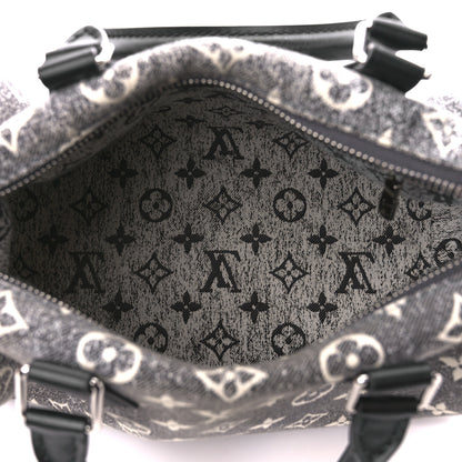 Louis Vuitton Denim Monogram Jacquard Speedy Bandouliere 25 Black 5 of 11