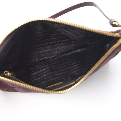 Prada Tessuto Nylon Quilted Pochette Bag Granato 4 of 9