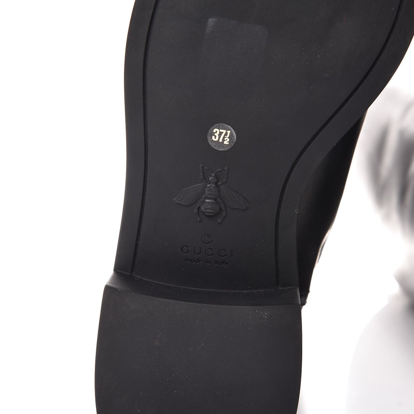 Calfskin Web Bee Tall Riding Boots 37.5 Black