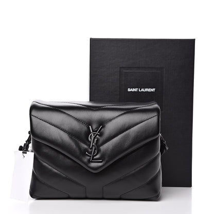 Saint Laurent Calfskin Y Quilted Monogram Toy Loulou Crossbody Bag Black 11 of 11