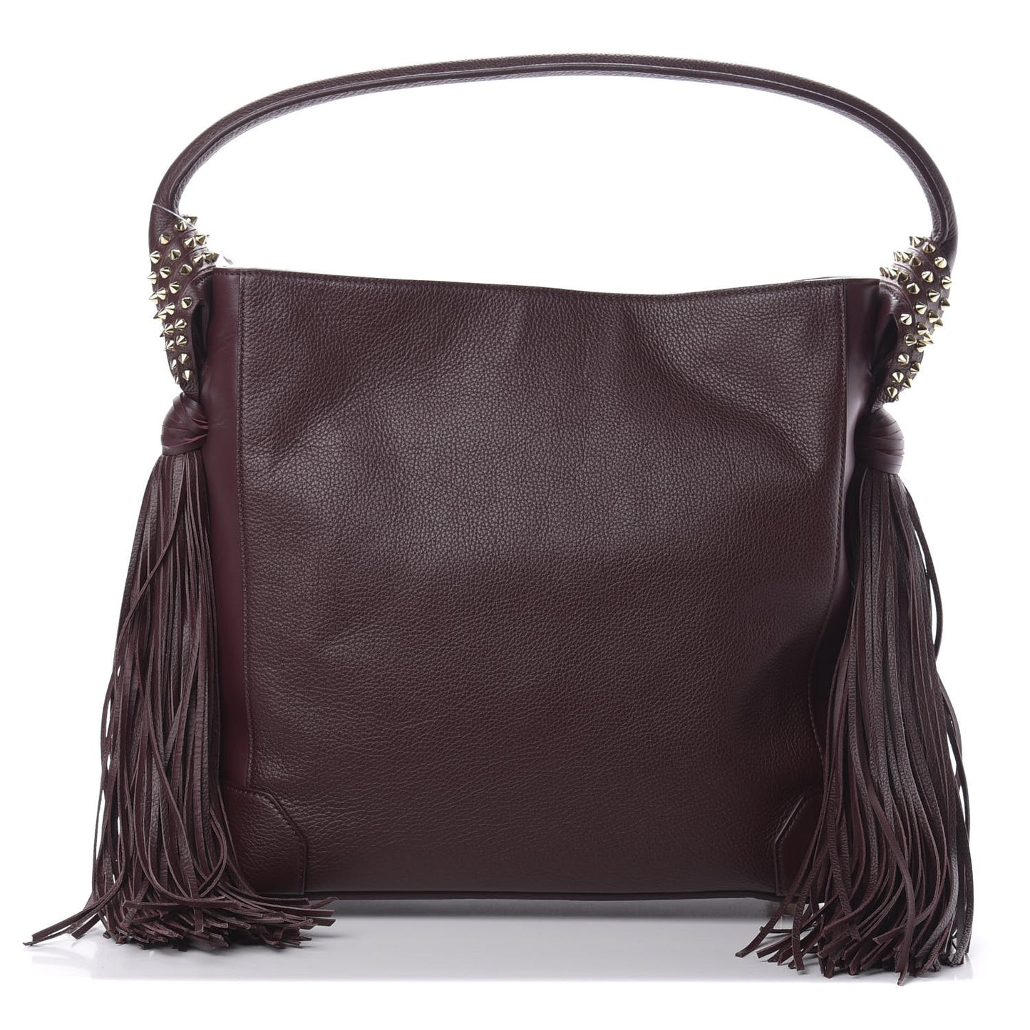 Empire Calf Spikes Fringe Eloise Hobo Bordeaux