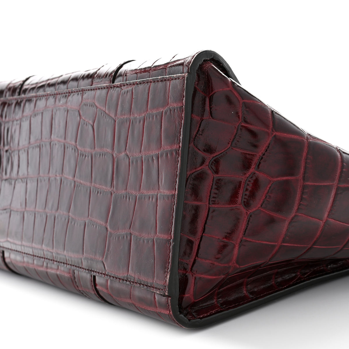 Crocodile Embossed Calfskin Bayswater Oxblood